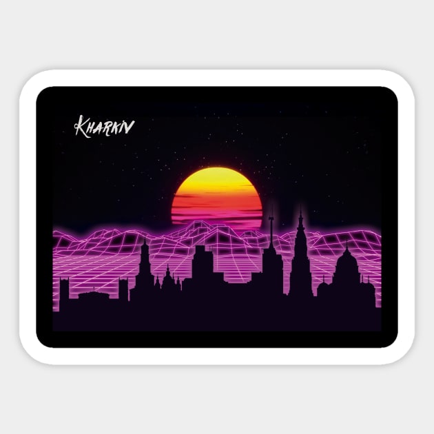 Kharkiv Outrun Neon Nights Sticker by Ferrazi